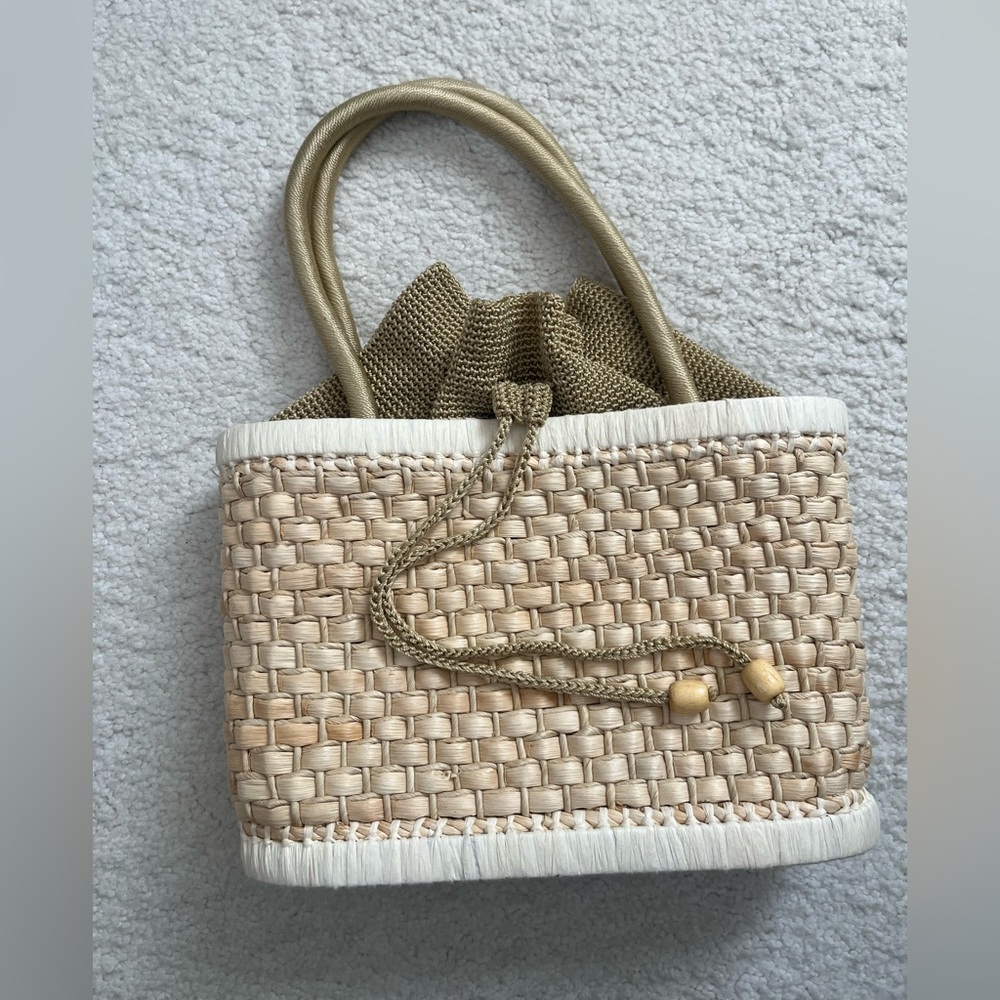 The Sak-  Tan and Cream Woven Bag
